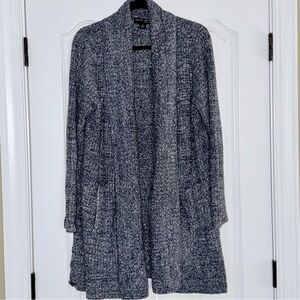 🌿Barefoot Dreams Heathered Blue and Grey Open-Front Cardigan